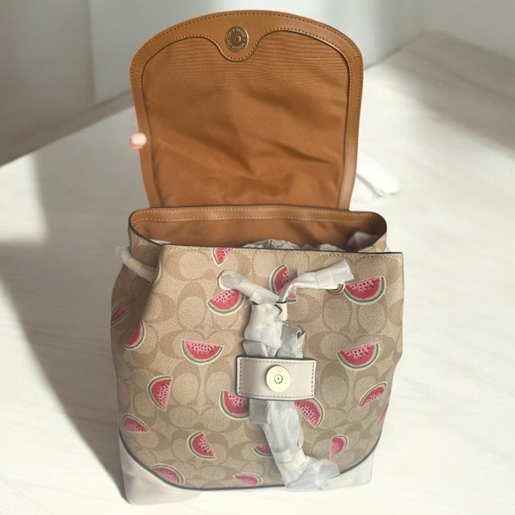 COACH Signature Watermelon Elle Backpack - Picture 6 of 8